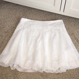 Banana Republic White Dot Hole Skater Skirt